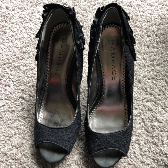 Rampage black open toe heels- size 7.5 - Picture 2 of 4